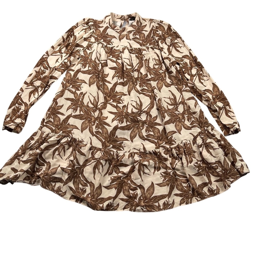 Love Republic Dress Womens EUR 42 / US 10 Tan Brown Floral Long Sleeve Boho